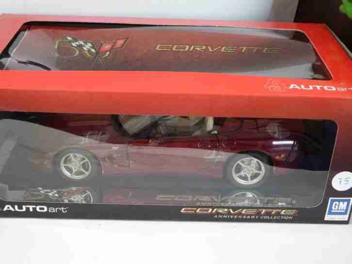 1:18 AUTOART Chevrolet Corvette Street Car Convertible 50th Anniversary red met.