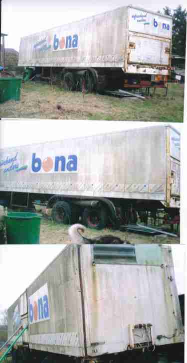 3-ACHSE Container AUFLIEGER 7 meter mit antiken INHALT