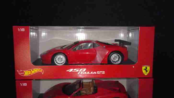 3x Ferrari 458 Italia Spider GT2 OVP Hot Wheels keine Elite