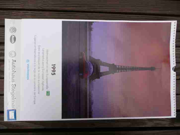 4 Stück - Themenkalender von Volkswagen - Jahrgänge 1989 - 1993 - 1994 - 1995