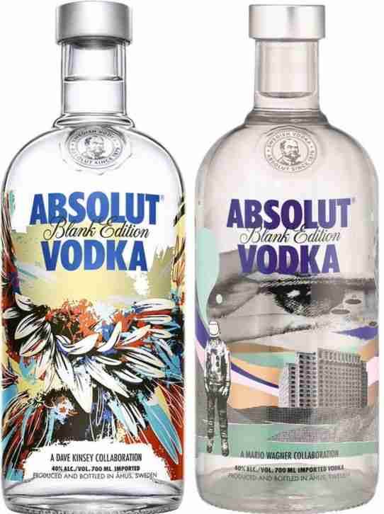 Absolut Vodka Blank 1 & 2 Set * full & sealed * David Kinsey & Mario Wagner ltd