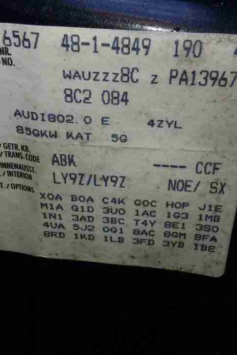 Audi 80B4 benziner hub 2,0