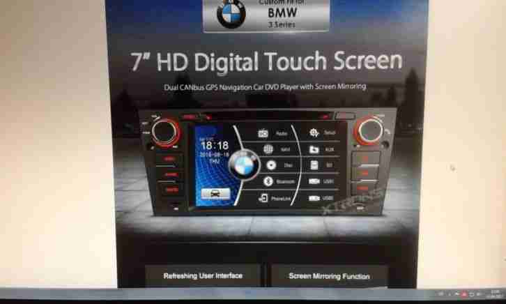 BMW Autoratio 7 Autoradio HD Touchscreen GPS DVD Screen Mirror für BMW E90 E91