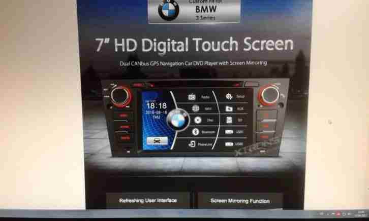 BMW Autoratio 7" Autoradio HD Touchscreen GPS DVD Screen Mirror für BMW E90 E91