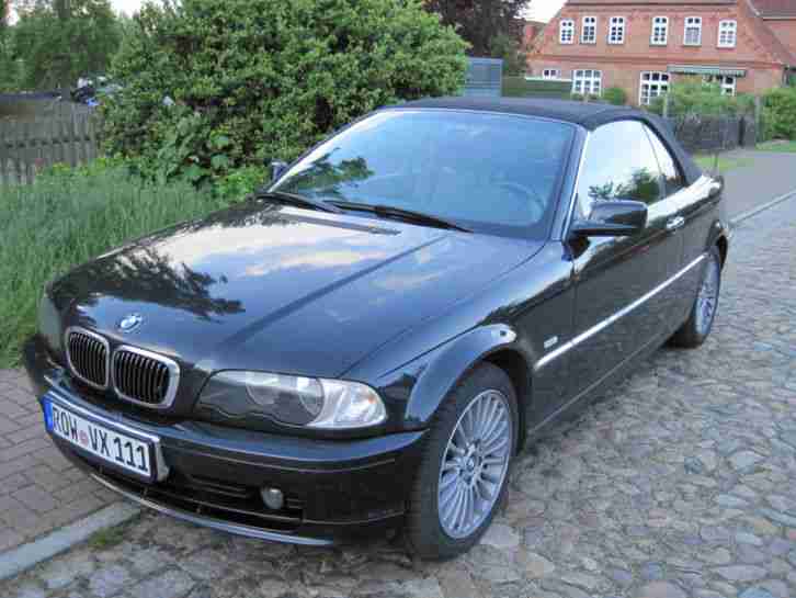 BMW E 46 Cabrio - 323 i schwarz/schwarz mit Navi etc. !!!!!