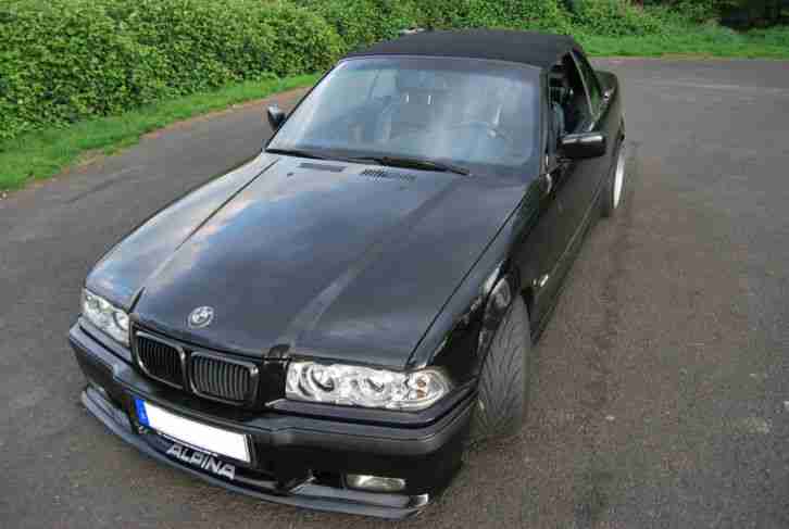 BMW E36 320 Cabrio Schwarz HU 06/15 Lederausstattung 8x Alufelgen