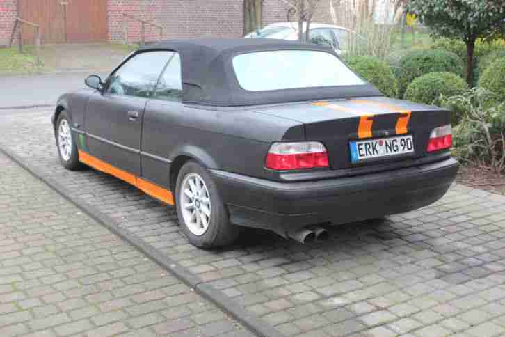 E36 Cabrio 318i Schwarz matt Alufelgen Tuning Bj96