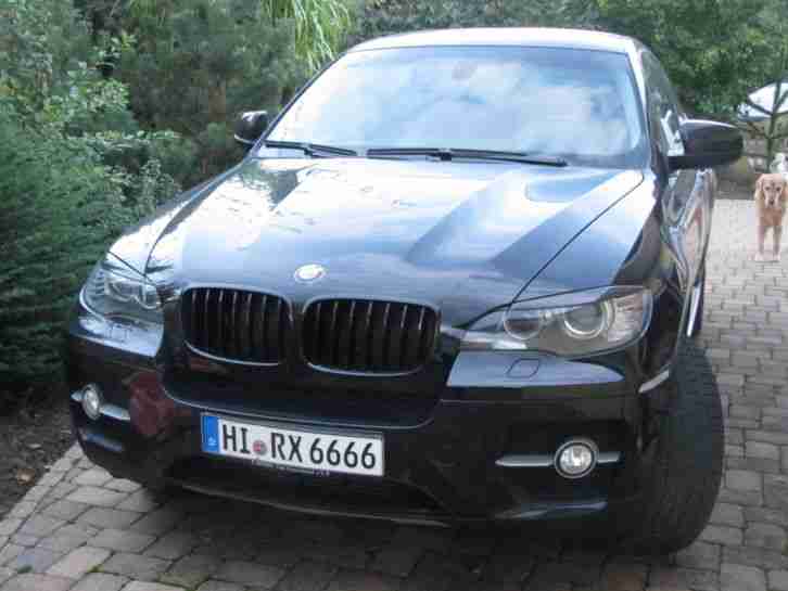 BMW X6 erst 76900 Km , 2993cm 3 Diesel , schwarz , Leder schwarz, auf Winterreifen