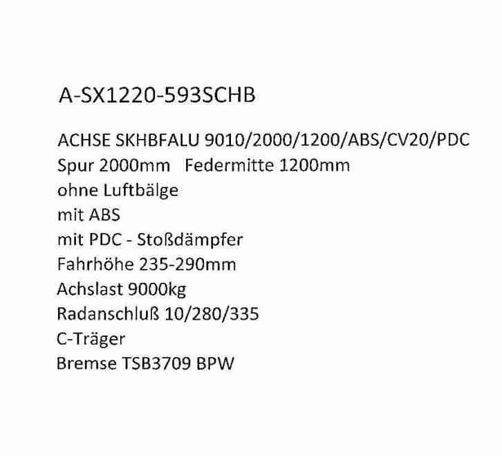 BPW Achse 9 Tonnen aus Lagerbestand Top