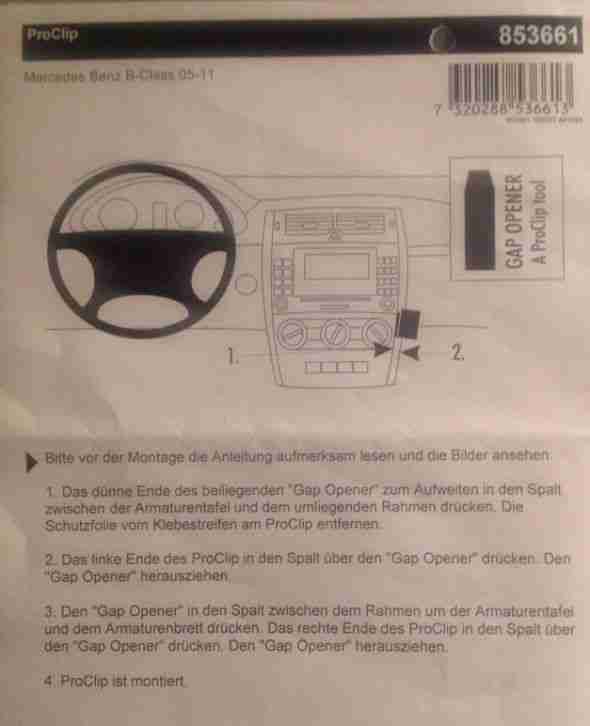 Brodit ProClip Mercedes Benz B-Klasse 2005-2011 für Handyhalter