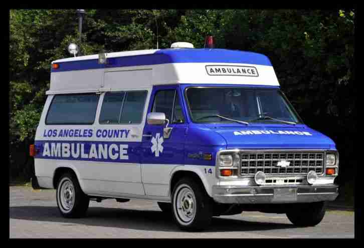 CHEVY V8 ? US-AMBULANCE ? KRANKENWAGEN ? H-ZULASSUNG ? OLDTIMER (VAN G20)
