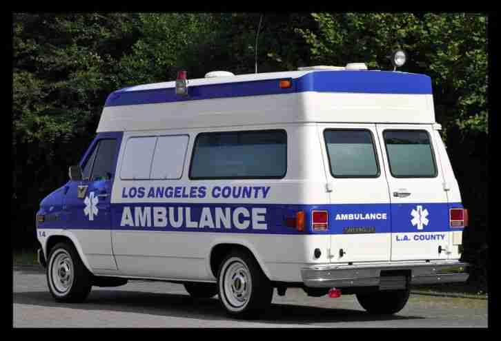 CHEVY V8 ? US-AMBULANCE ? KRANKENWAGEN ? H-ZULASSUNG ? OLDTIMER (VAN G20)