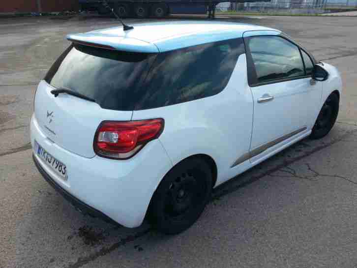 Citroen DS3 SportChic Weiß/Blau 115Kw/156PS EZ 04/11 ca 37.000 km-top-