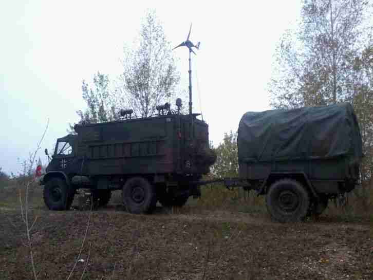 Daimler Benz Cabrio Unimog S 404.1 FuKo flecktarn ex BW incl. Anhänger TÜV neu
