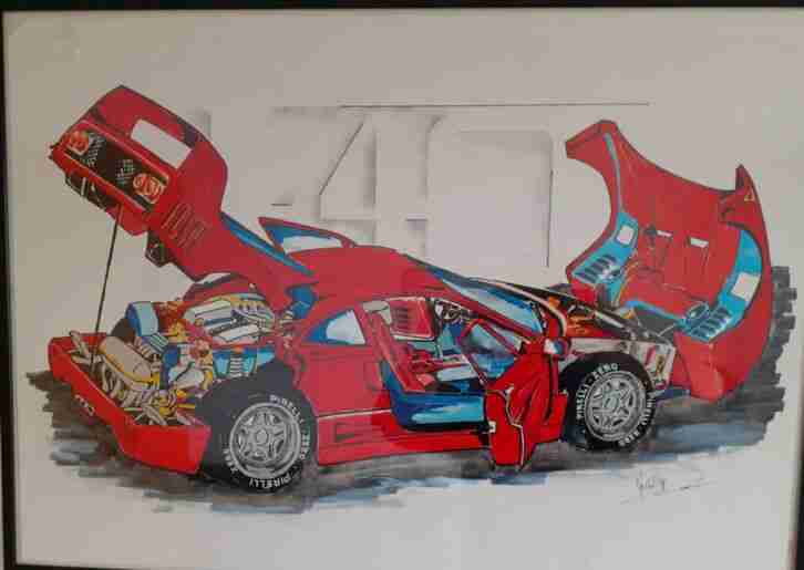 FERRARI F40 handgemalt und ein Einzelstück