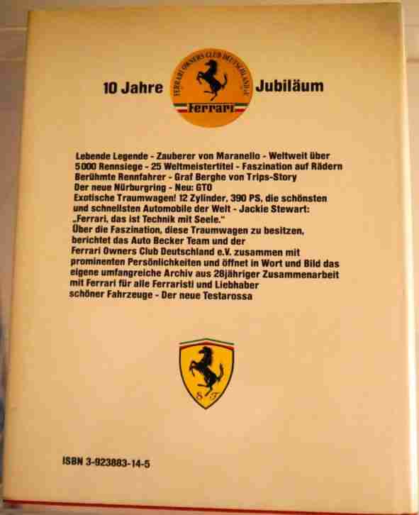 FERRARI - FASZINATION AUF RÄDERN erweiterte Auflage 1983 Enzo Ferrari 85.Jahre
