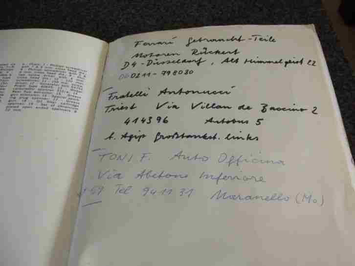 Ferrari Originalhandbuch 330GTC sehr selten, guter Zustand