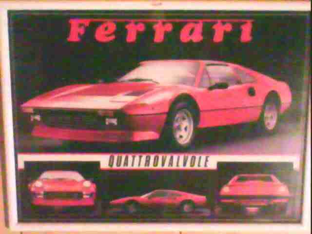 Ferrari gerahmtes Bild aus den 80er RARITÄT Quatrovalvole super Deko!