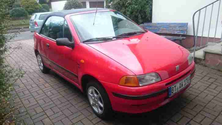 Fiat Punto Cabrio rot mit blauem Verdeck Selten!!