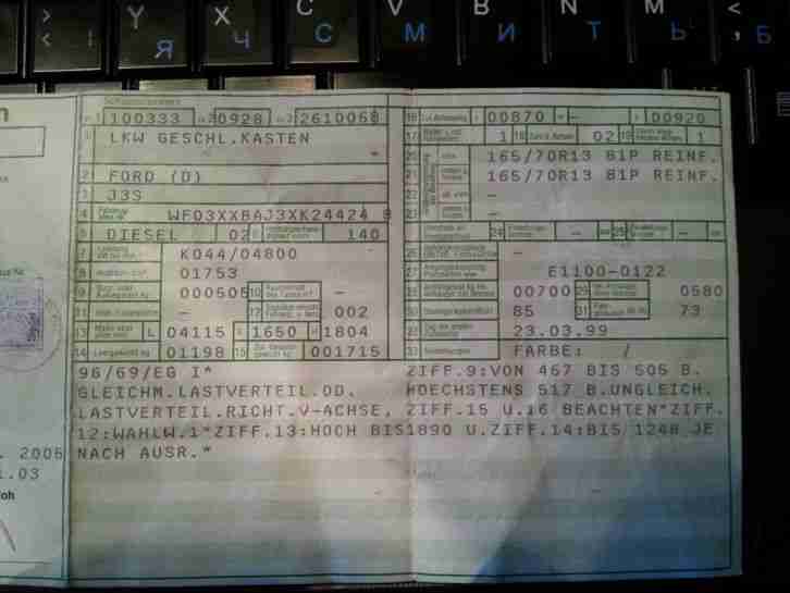 Ford Courier 1,8 Diesel Bj.1999 AUCHTUND ALS ERSATZTEILE