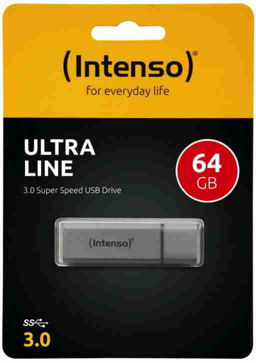 Intenso USB Stick 64GB Speicherstick Ultra Line silber
