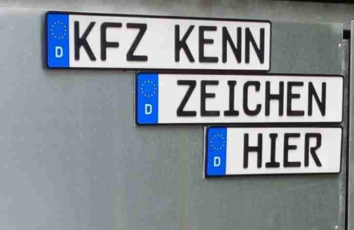 KFZ Kennzeichen - Kunststoffkennzeichen auto4me -neue Qualität