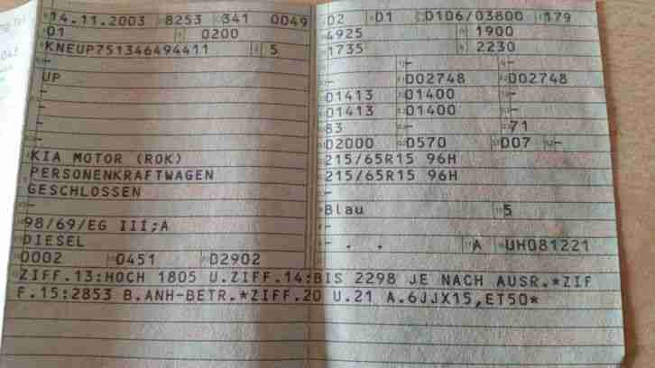 Kia Carnival EX Diesel Automatik EZ 11/2003