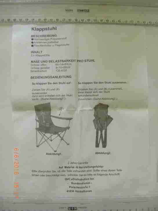 Klappstühle, Polysterstoff, transportabel im Beutel, belastbar bis 130 kg