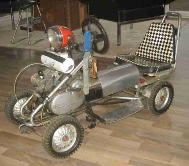 Kleiner "Rennwagen", Kettcare mit Sachs Motor, Renncard, historisch Oldtimer
