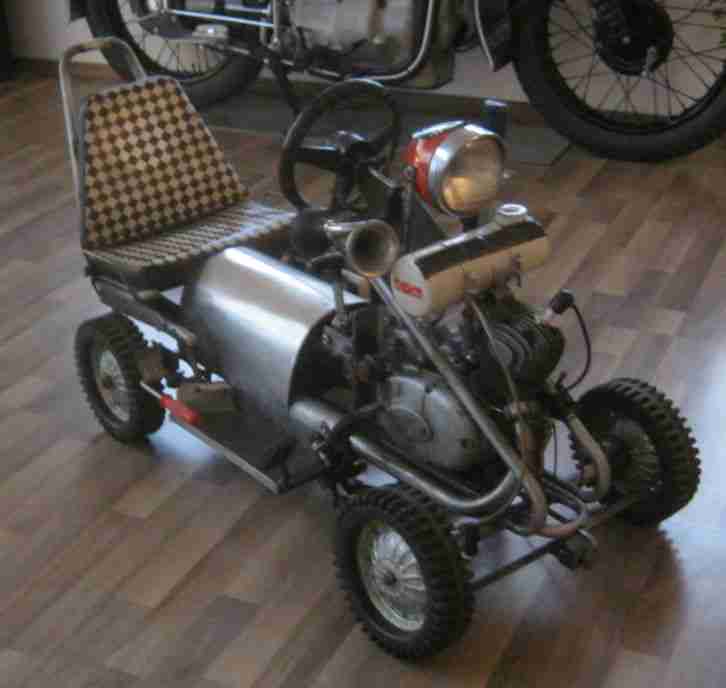Kleiner "Rennwagen", Kettcare mit Sachs Motor, Renncard, historisch Oldtimer