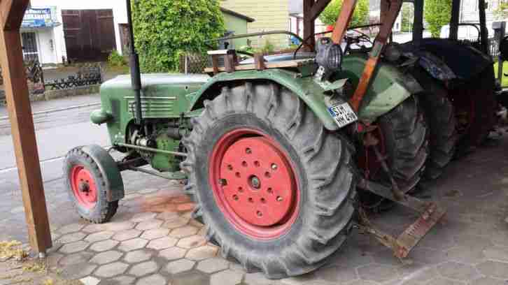 Lanz Herrmann D38 Traktor Oldtimer Mähbalken Verdeck