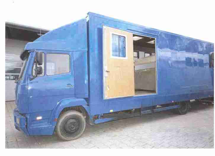 MB 814 Pferdetransporter, 7.5 t für 5 Pferde quer mit Sattelkammer, AHK