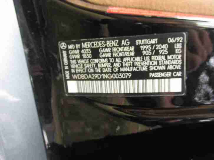 MERCEDES BENZ 1992 190E 2.6L SCHWARZ HEIZBARE SITZE