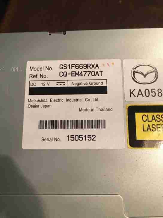 Mazda 6 Autoradio Bose GS1F669RXA 6-Fach CDWechsler Mp3