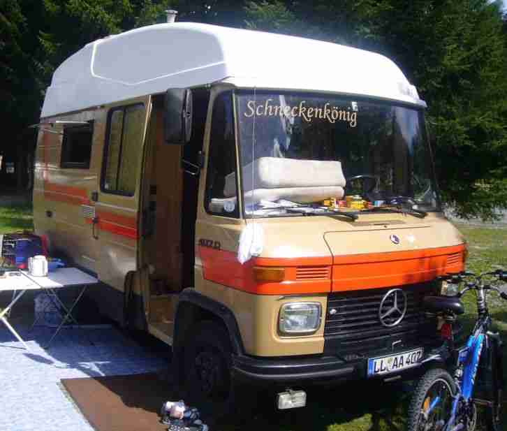 Mercedes 407D Wohnmobil , Bj. 1980 , Schiebetüren , kurzer Radstand , Hochdach