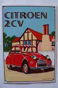 Nostalgie Emailleschild 2CV