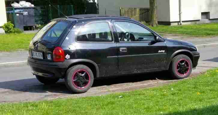 Opel Corsa B, schwarz, 3Türer, Bj.1996, 33kw, Irmscher Faltdach, Tüv bis 01.2017