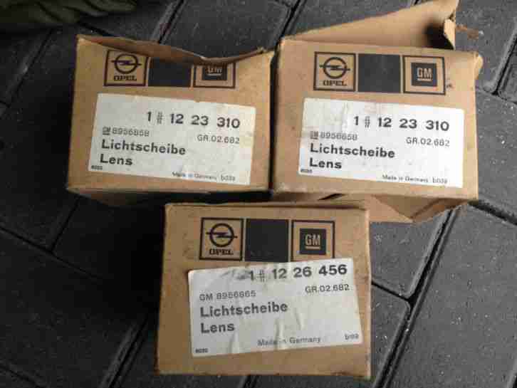 Opel GT..2x Blinkerglas, 1x Rücklichtglas...neu...ORIGINAL...