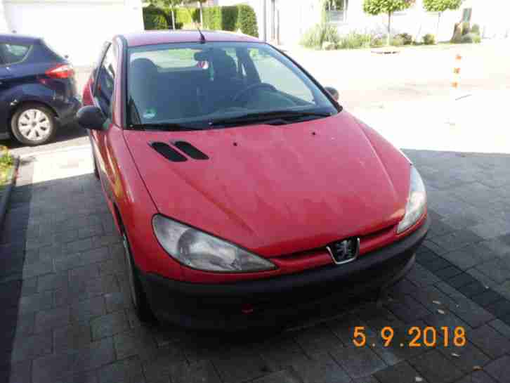 Peugeot 206, 44KW, 60PS, TÜV 07 2019, rot, mit