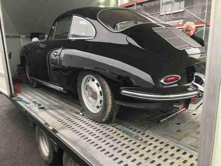 Porsche 356 C zu verkaufen (Baujahr 1964, schwarz, rotes Teilleder, in Hennef)
