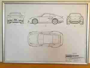 Porsche 997 Turbo Konstruktionszeichnung