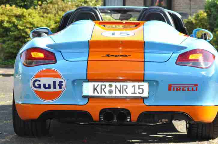 Porsche Boxster Spyder in GULF Optik makelloser Zustand !