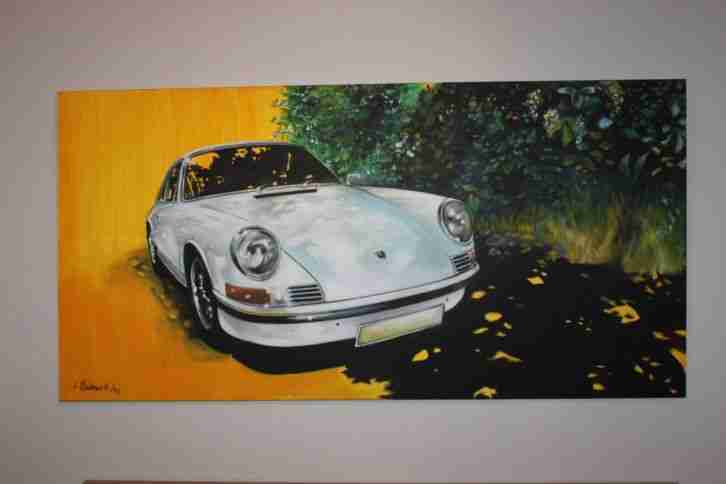 Porsche Ölbild auf Leinwand auf Holzrahmen 200 x 100 cm