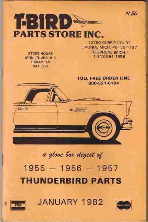 RAR Ersatzteil Katalog T Bird Modelle 1955