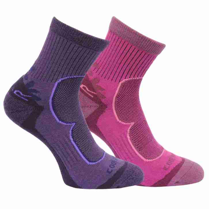 Regatta Damen 2 Paar Aktiv Lifestyle Socken Blackberry 6-8