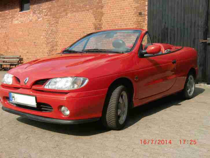 Renault Megane 1 Cabrio 2.0 , rot ,TÜV Neu , elektr.Dach und Roadbox