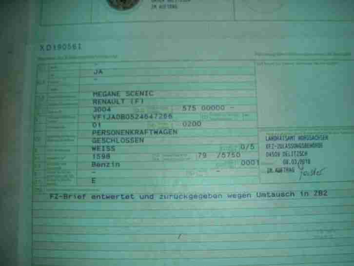 Renault Megane Scenic ,Ersatzteilspender