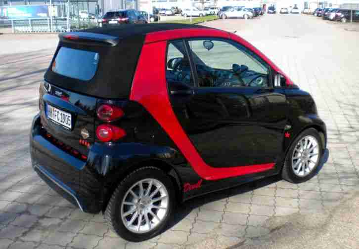 SMART FOUR TWO -CABRIO -ROT - SCHWARZ -BJ.10/2013 - TOP AUSSTATTUNG -