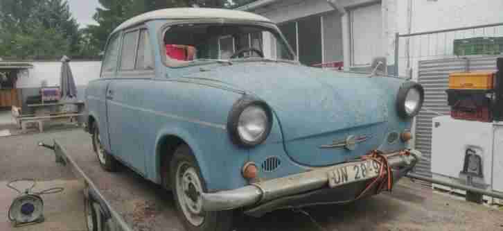 Scheunenfund: Trabant P60 Oldtimer Baujahr 1964 blau weiß DDR Papiere