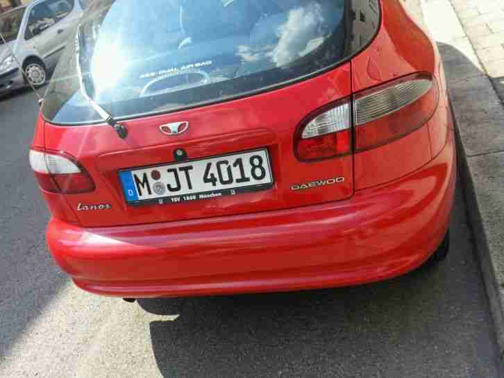 Schicker Daewoo Lanos rot TÜV 07/16 guter Zustand